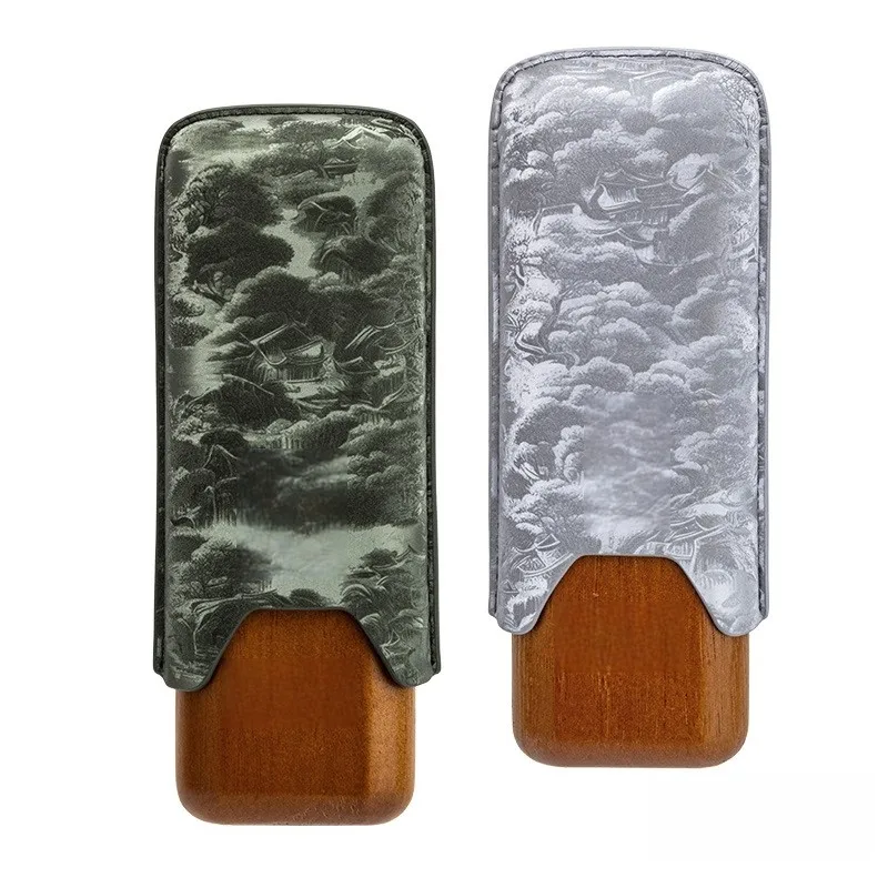 Cigar Case With Dual Compartments for 2 x 25 Ring Gauge Anti-wrinkle and Scratch-resistant Hardshell Case Protects from Damage