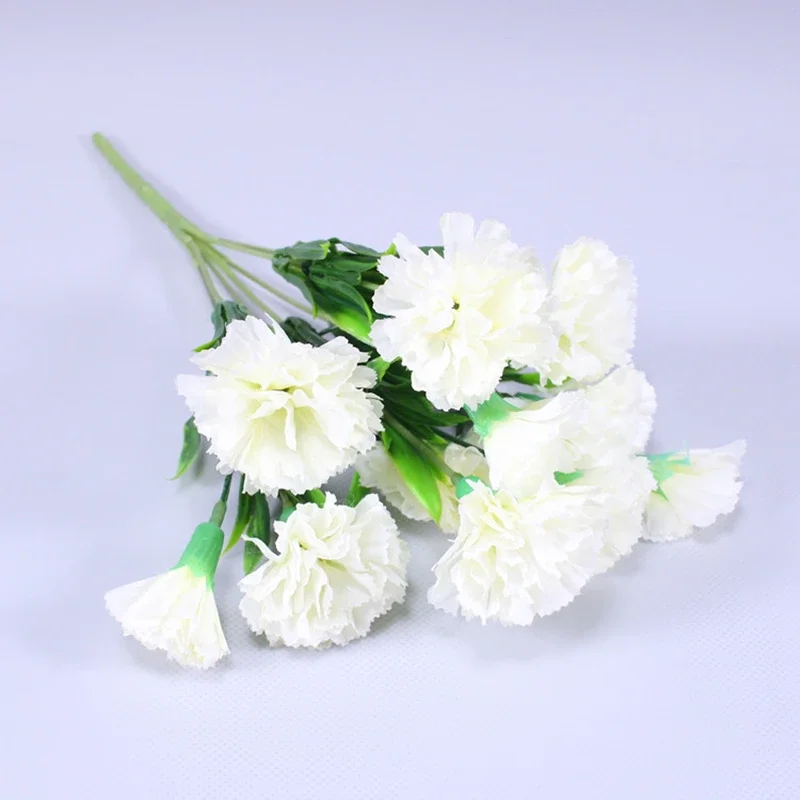 1 Bunch Bouquet of Artificial Silk Flower Carnations,Home Garden Decor Bridal Wedding Holding Flowers Festival Decoration