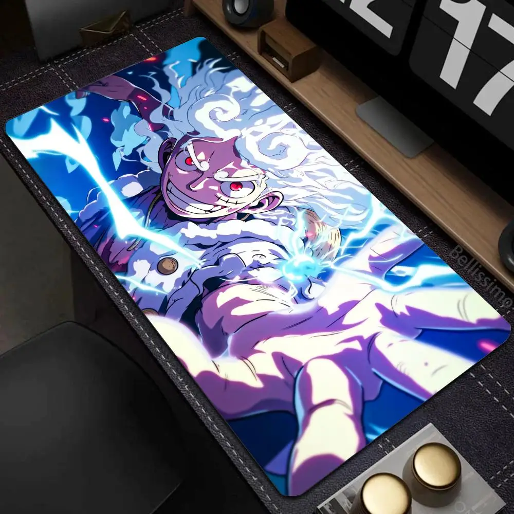 Hot O-One P-iece L-uffy Anime Cartoon HD Printing Gaming Mousepad Computer Lock Edge Rubber E-sports Desk Pad Large Mouse Pad