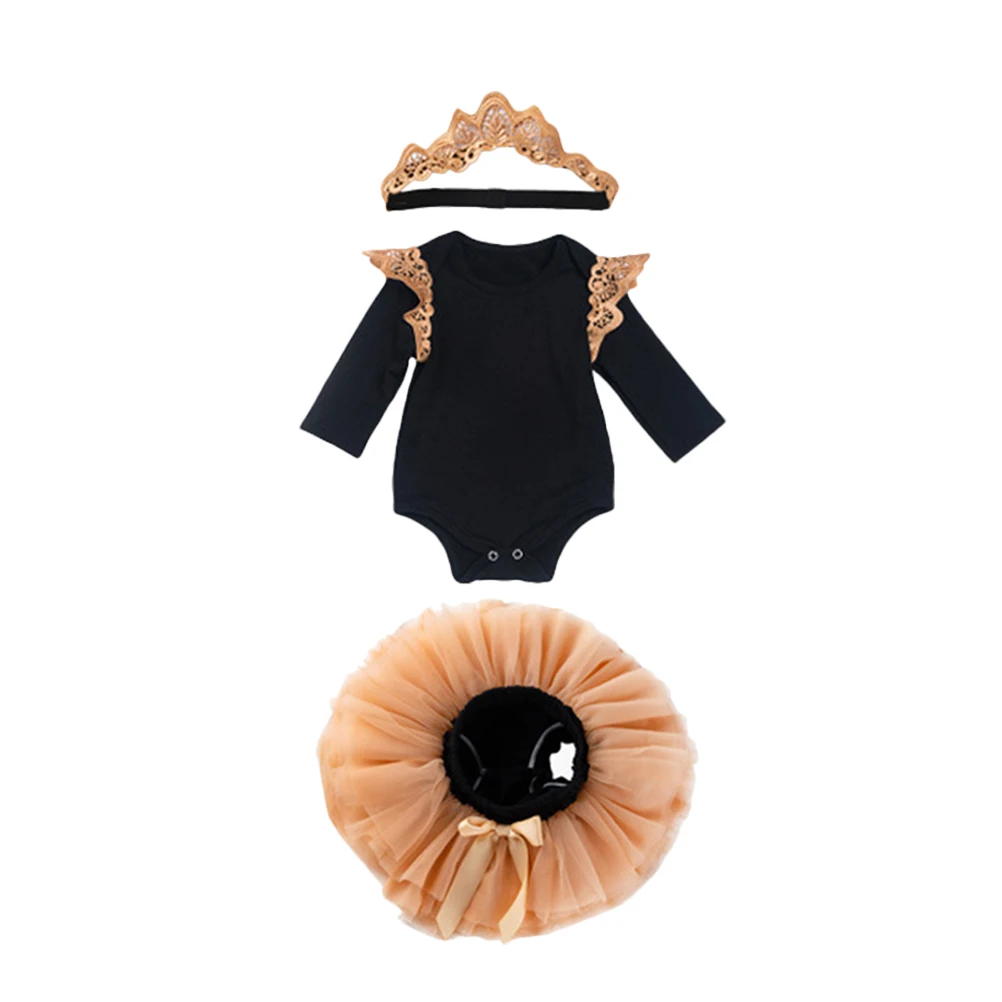 

Baby Girls Skirt Headb Set Long Sleeve Breathable Polyester Baby Girls Skirt Cotton Newborn Clothes Outfit Dress Gift
