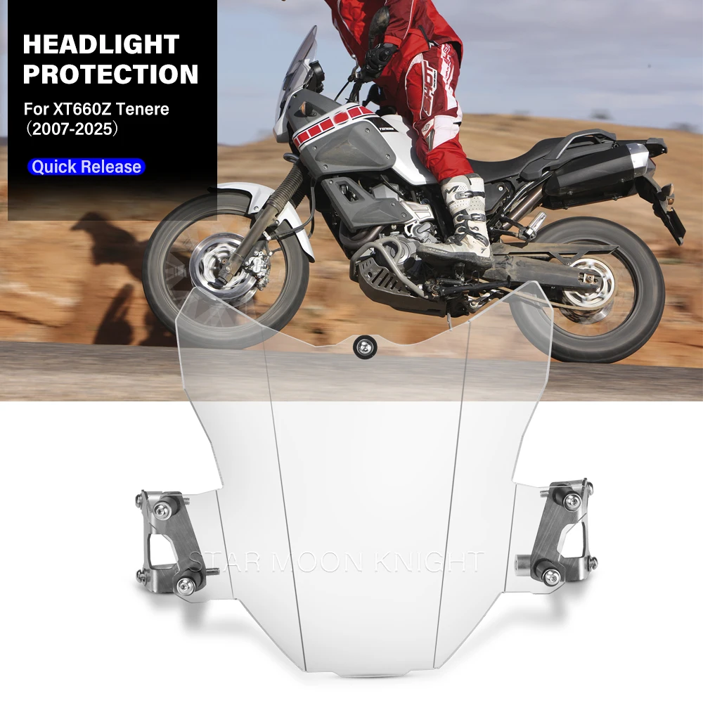 

For Yamaha XT 660 Z XT660Z TENERE 2007-2025 Motorcycle Headlight Quick Release Protector Light Cover Protective Guard Acrylic
