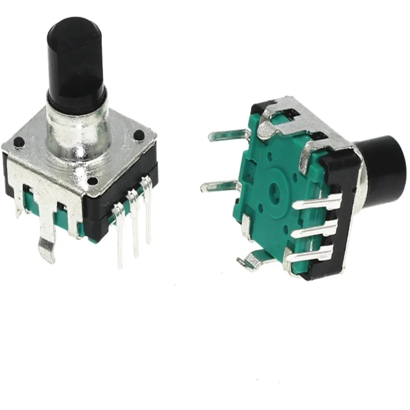 5PCS 360 Degree Rotary Encoder EC12 Audio Encoder Coding 5Pin 24 Position With Push Button Switch Handle Length 11.5MM 14MM 19MM