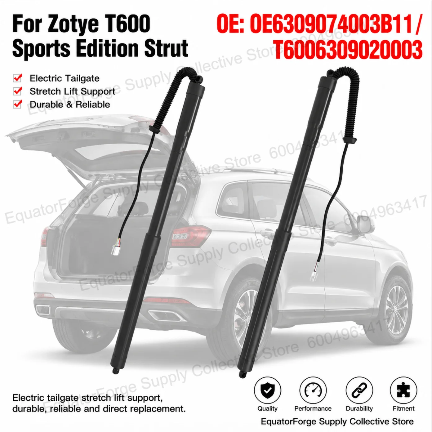 Electric Tailgate Stretch Lift Support for Zotye T600 Sports Edition Durable Reliable OE:OE6309074003B11/T6006309020003