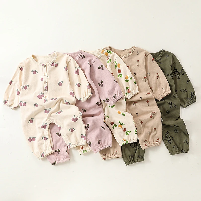 0-24M Newborn Kid Baby Boy Girl Clothes Autumn Winter Cotton Baby Romper Long Sleeve Print Jumpsuit Cute Outfit