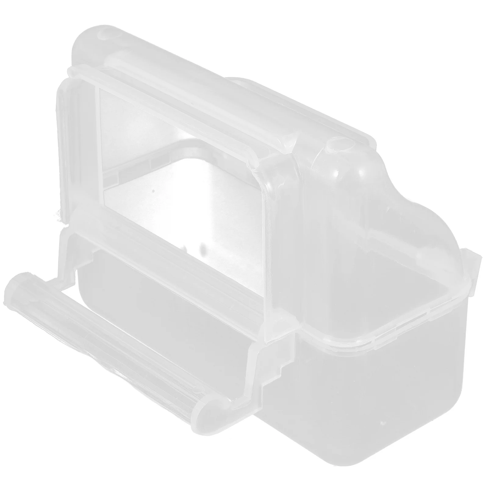 

Plastic Bird Cage Feeder Clear Parrot Food Feeding Bowl Strong Sturdy Washable Bird Cage Food Holder Practical Cleaner Tool