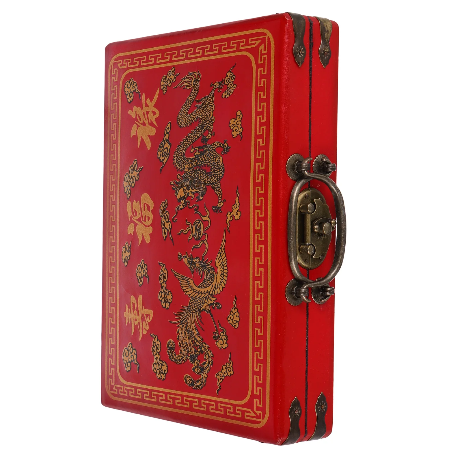 

Retro Mahjong Case Large Capacity Portable Holder Elegant Organizer for Family Games Household Use Household Tools Box