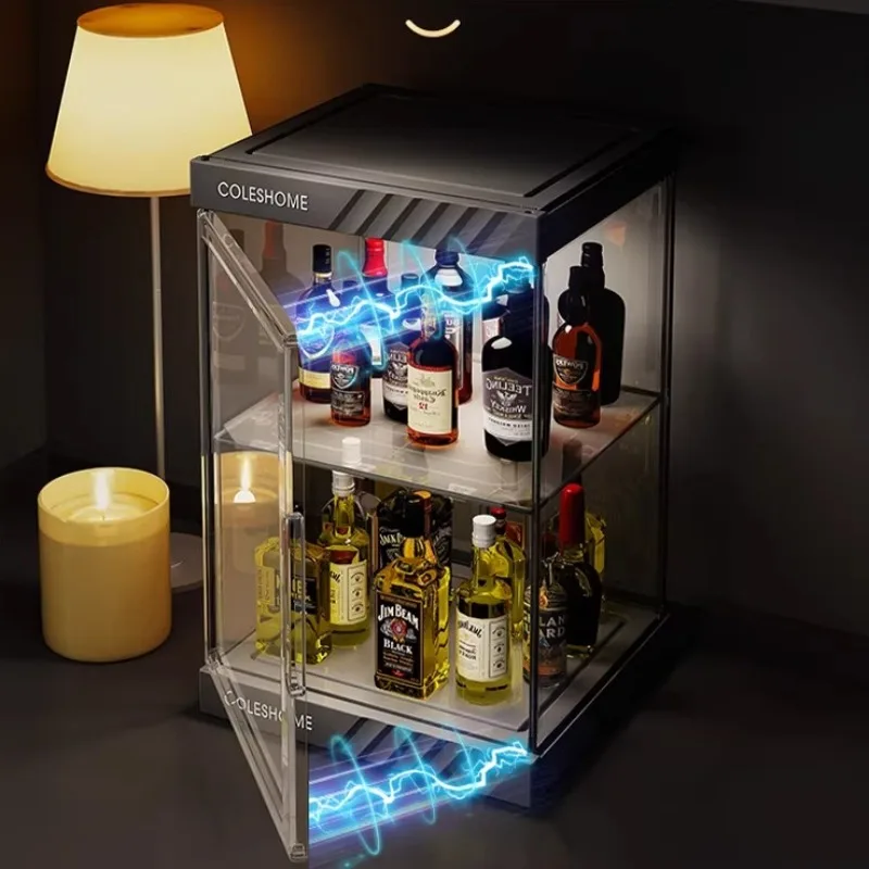 Floating Acrylic Wine Bottle Holder, Invisible Clear Wall Mounted Wine Rack, Modern Transparent Display Stand for Living Room