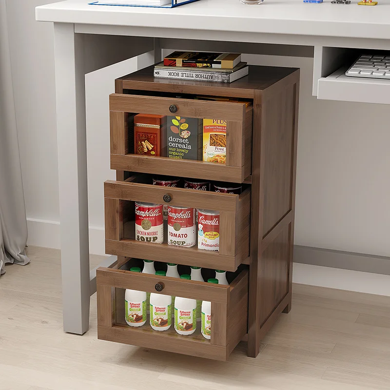 Home Office Transparent Book Cabinet Multi-layer Drawer Type Table Under The Storage Cabinet Landing File Storage Furniture