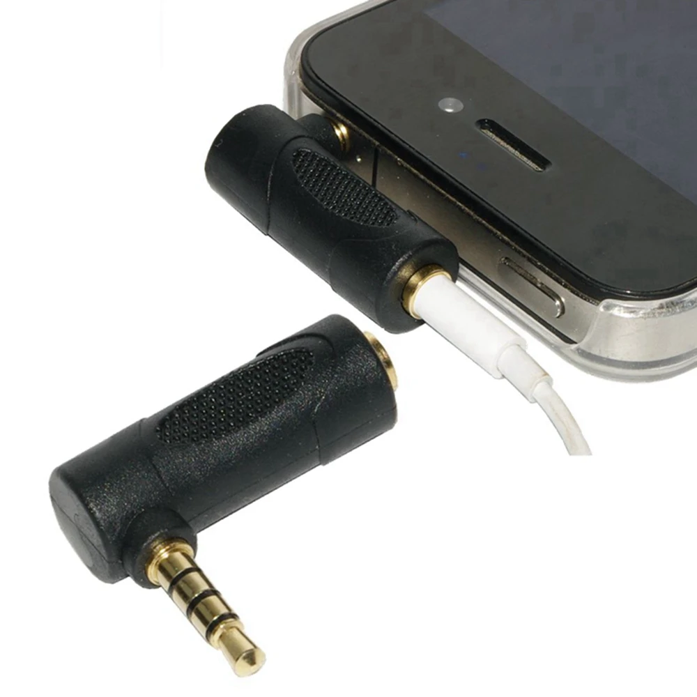 1 pz oro 3.5mm 3 poli Stereo 90 ° rettangolare femmina a 3.5mm 4 poli maschio spina Audio spina adattatore Jack a forma di L