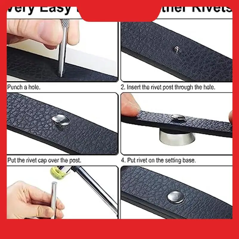 340 Sets Leather Rivet Kit Rivets Leather Double Hat Rivets Apparel Fabric For Repairing Clothes Shoes Bags Belts Easy To Use D