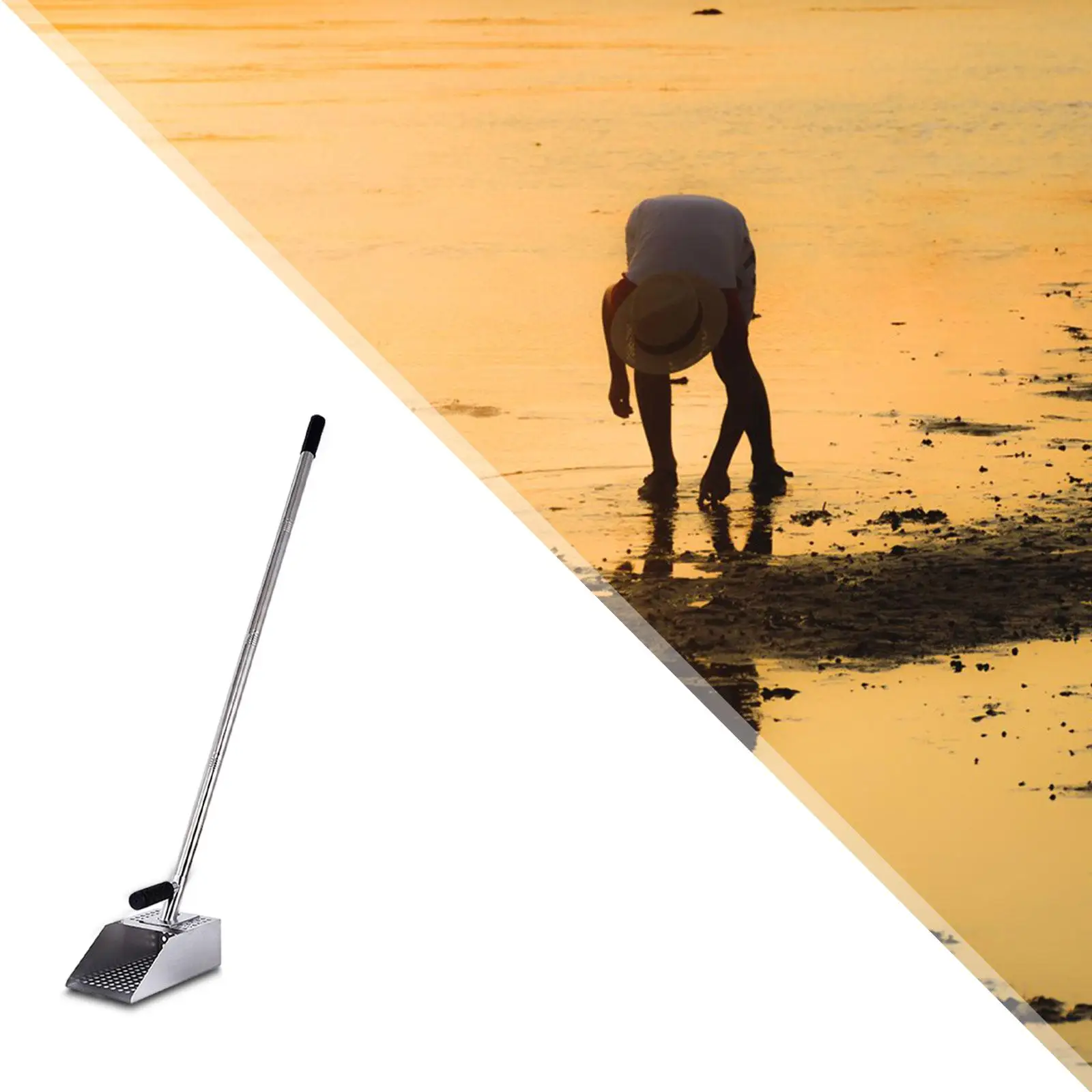 Long Handle Sand Scoop Finds Scoop Stainless Steel Hollow Multifunction Metal Scoop Metal Detecting Scoop for Outdoor