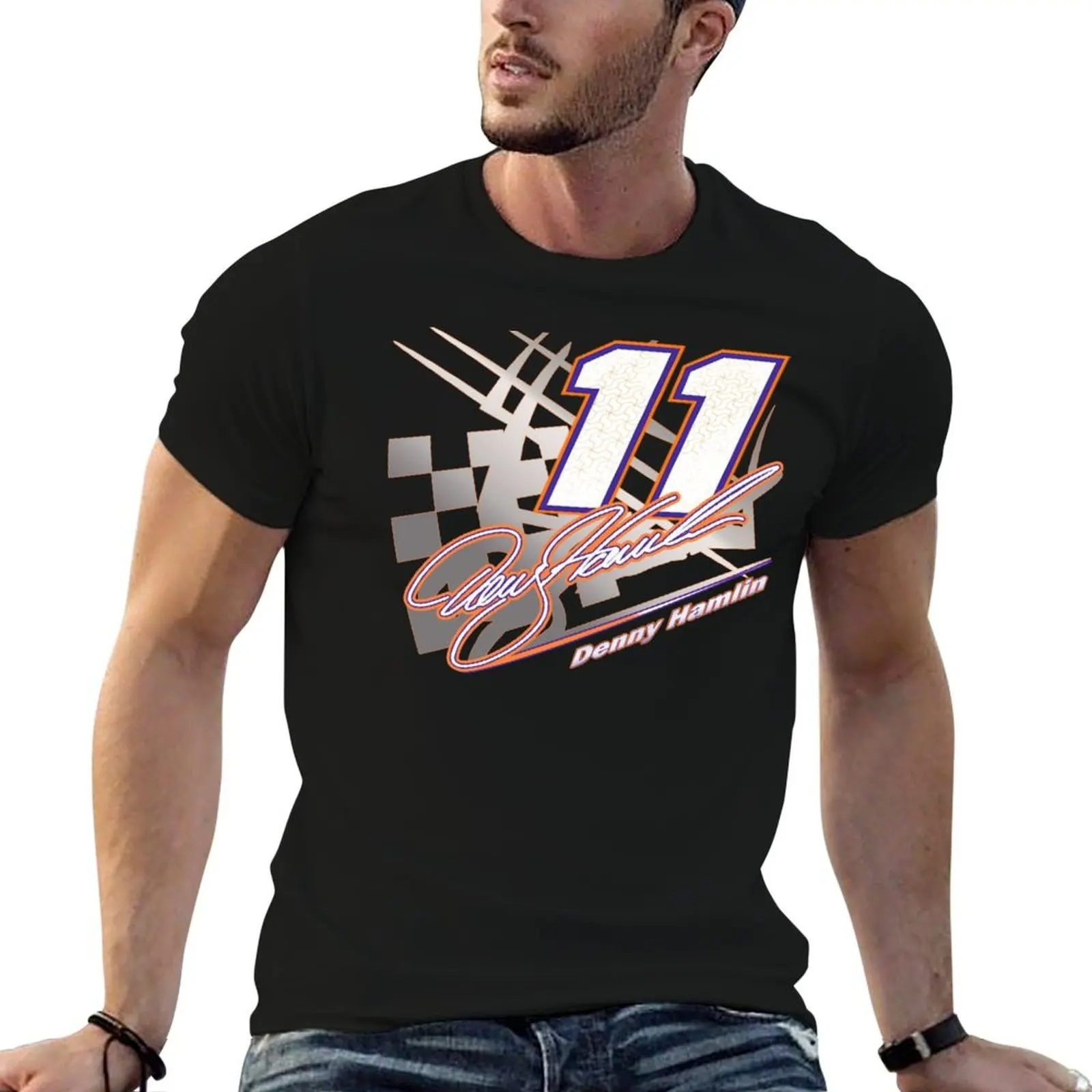 

Denny Hamlin #11 is an American professional racing driver T-Shirt graphic t shirts for man t shirts designer T-Shirt