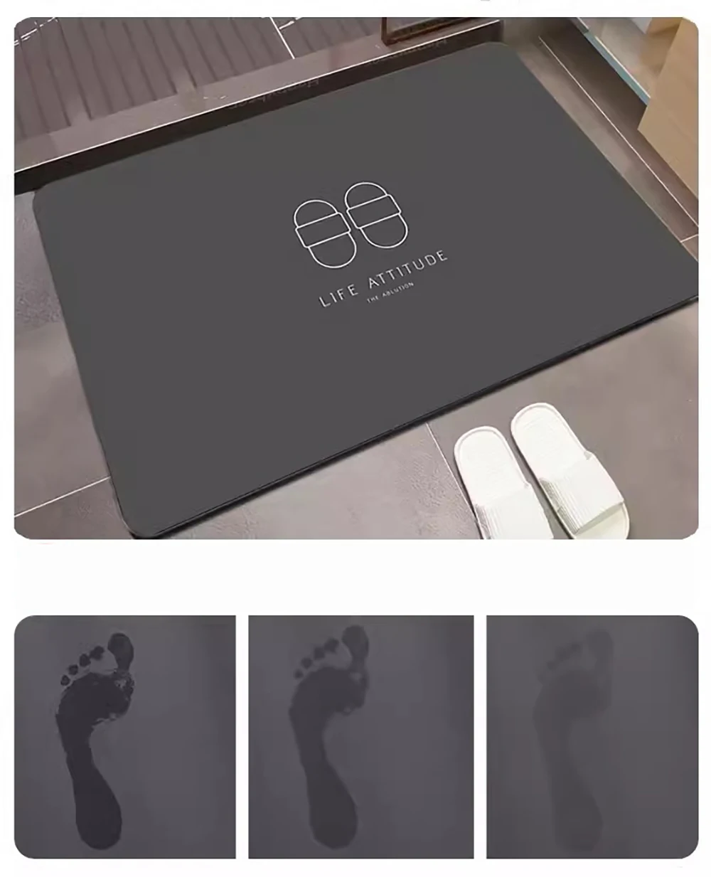 Anti Slip Bathroom Entrance Doormat Diatomite Rug Absorbent One Piece Carpet Balcony Kitchen Accessories Foot Mat Decorations