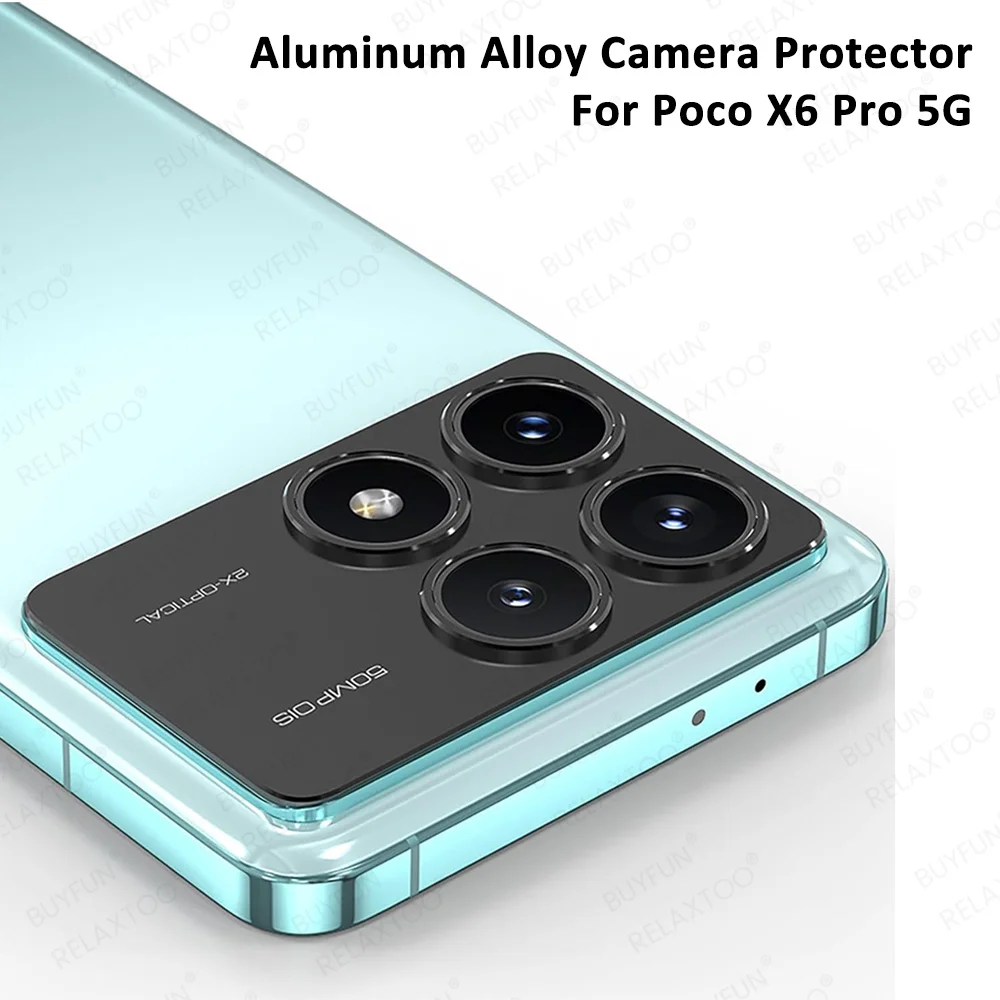 For Poco X6 Pro Case 3D Rear Camera Aluminum Alloy Metal Cover For Xiaomi Poko Poxo Little X6Pro PocoX6 5G Lens Screen Protector