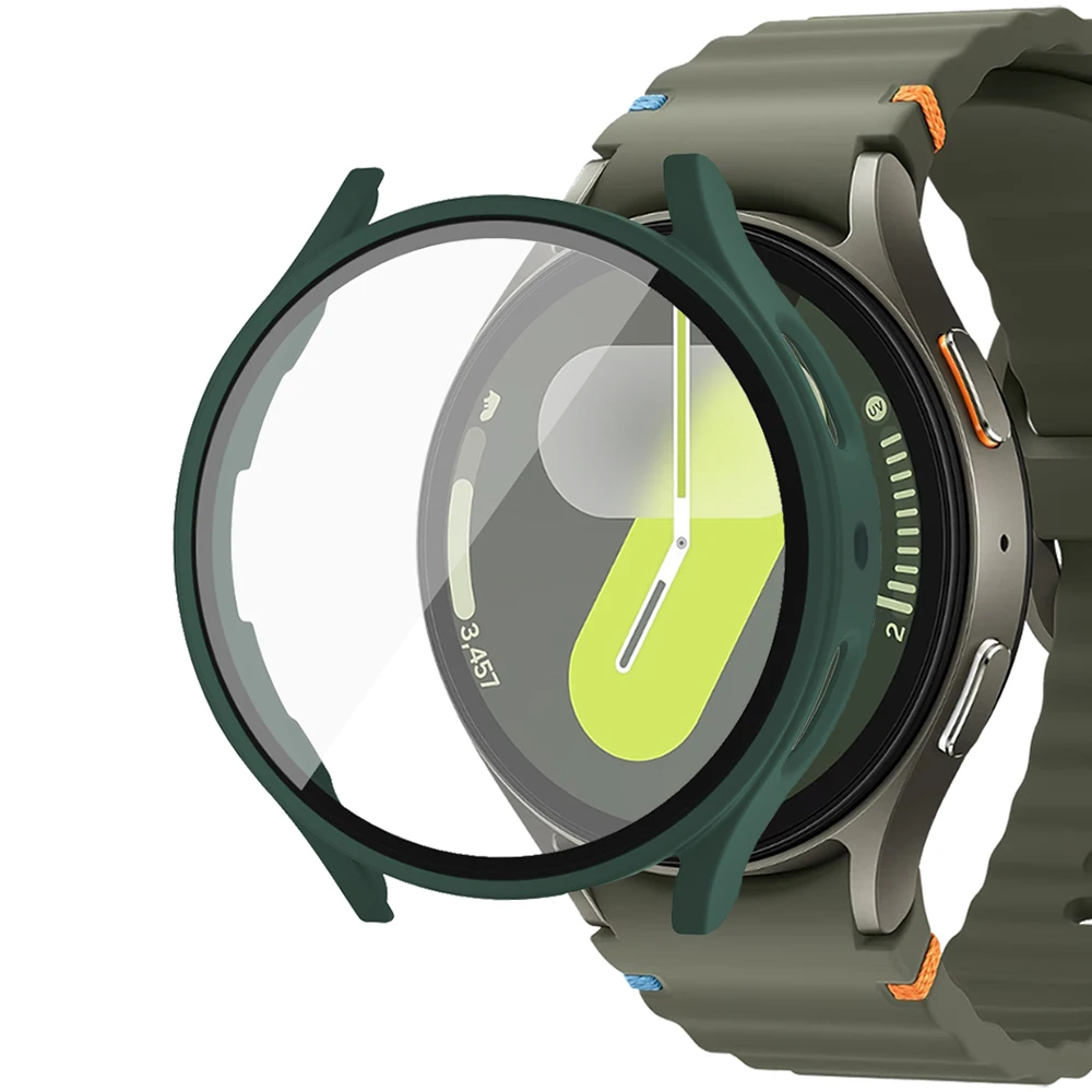Gehard Glas + PC Case voor Samsung Galaxy Horloge 7/6/5/4 cover 40/44mm Volledige bumper scherm beschermende smart watch case Accessoires