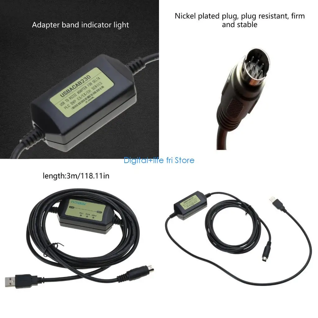 E06D Suitable for Delta PLC Programming Cable DVP EX EH EC SV Series Data