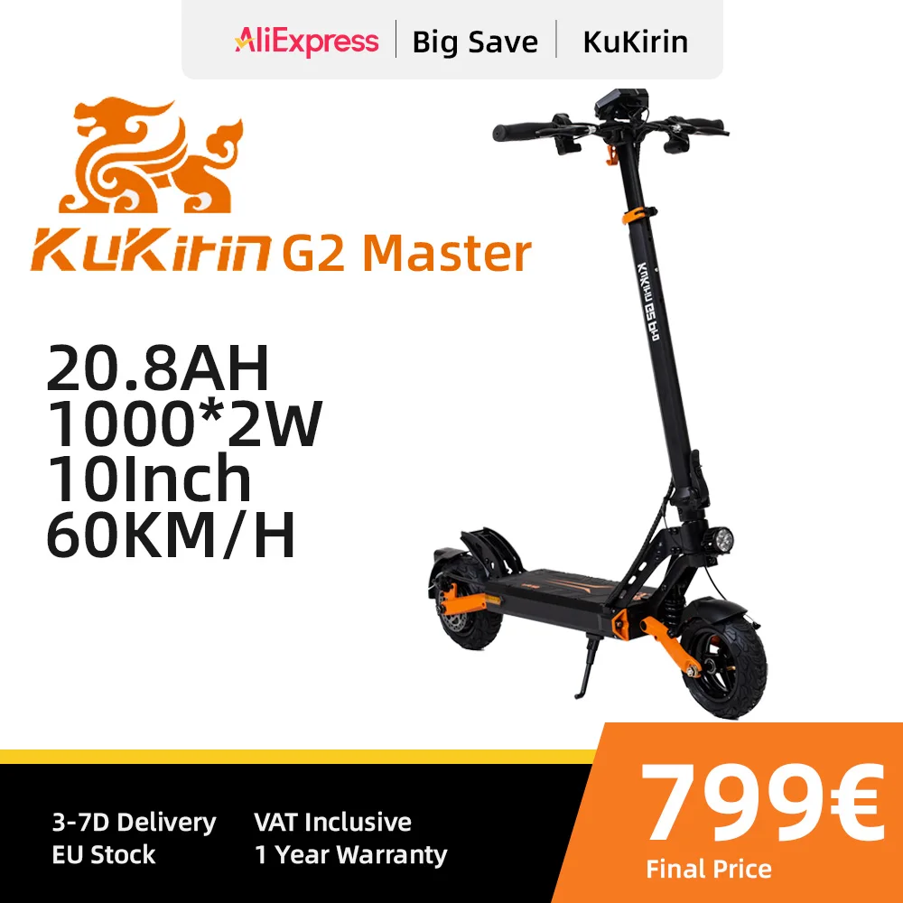 kukirin G2 master new 2000w dual motor 52v21ah electric scooter max speed 70km/h range 70km led display hydraulic brake foldable