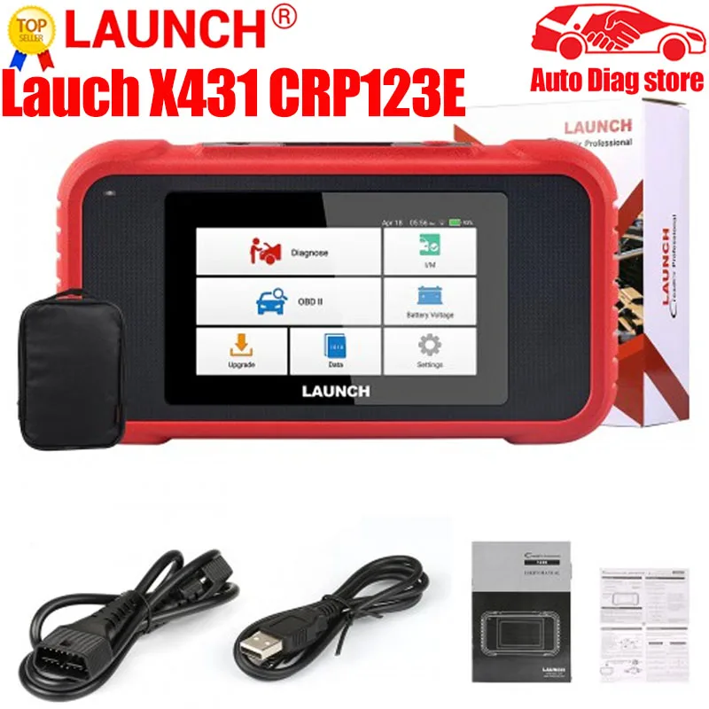 New Lauch X431 CRP123E OBD2 Automotive scanner 4 System Car diagnosis Oil ETC SAS Reset PK CRP123x CRP123I