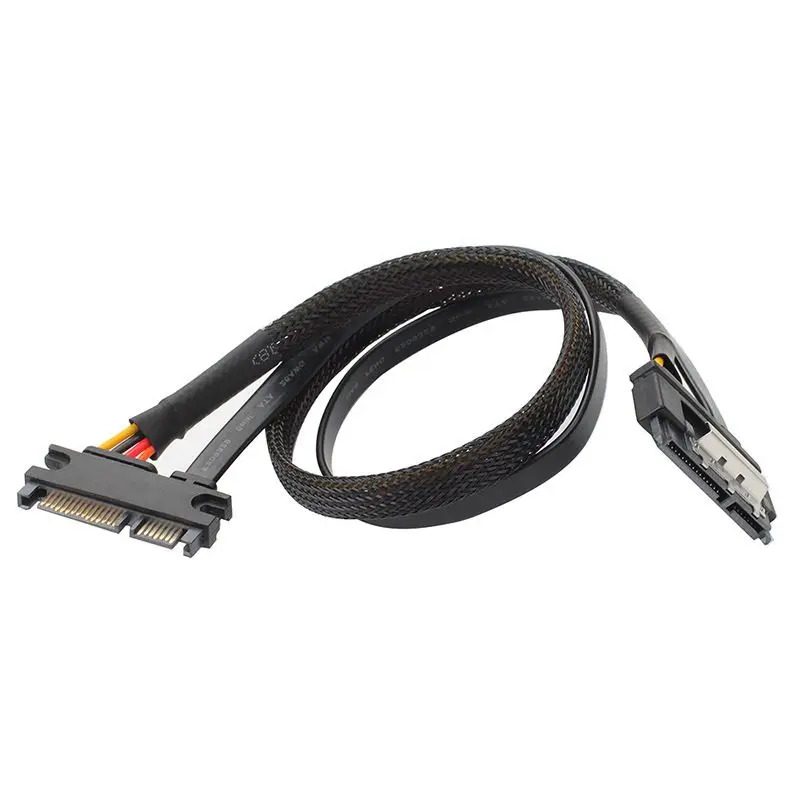 30cm SATA (7+15) 22Pin Male to Female Extension Cable With Buckle SATA 3.0 Hard Disk Power and Data Integrated Connection Cable