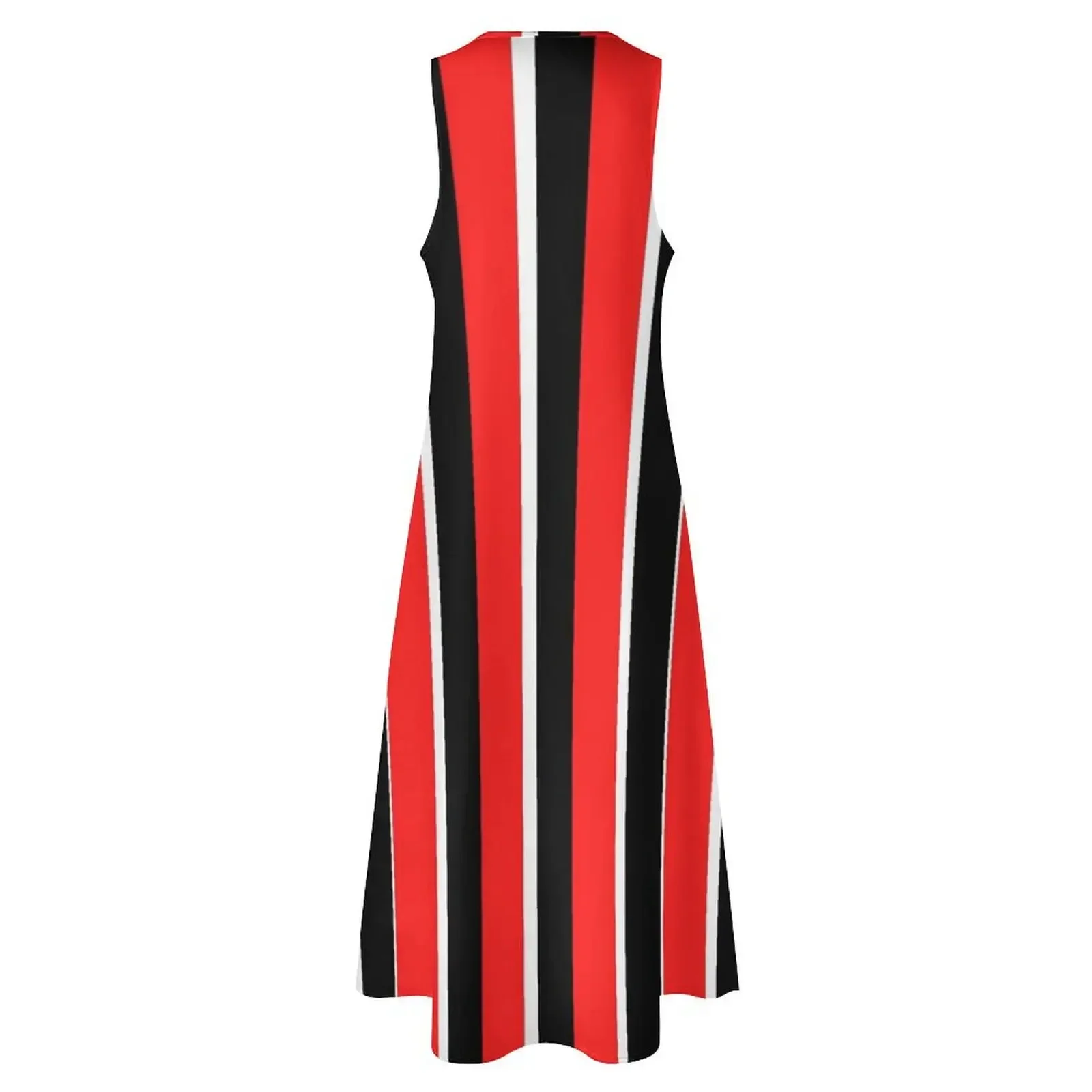 فستان طويل بتصميم مخطط باللونين الأحمر والأسود والأبيض فساتين صيفية للنساء 2025 فستان للحفلات الراقصة فساتين صيفية