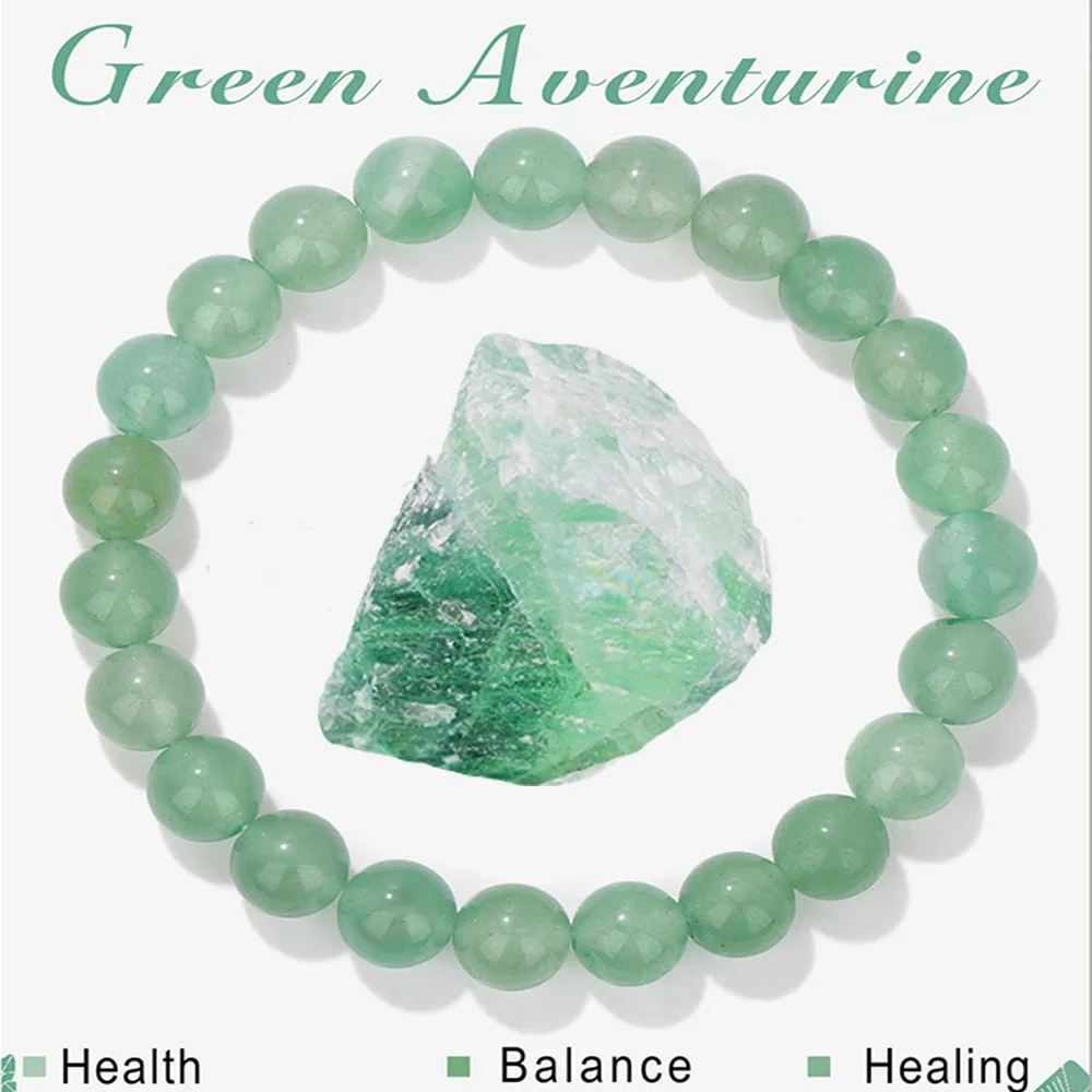 Originale Reiki Green Aventurine bracciali per donna uomo Natural Stone 8mm Beads bracciale Health Care Balance Healing Jewelry