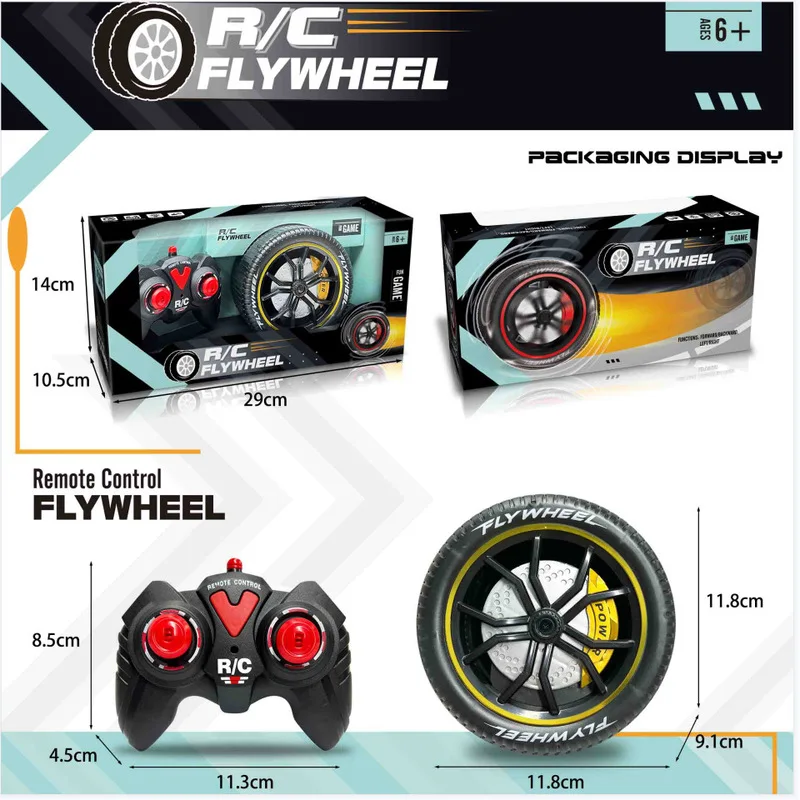 2.4G RC Wheel with Simulated Brake Calipers Cool Electric Remote Control Flywheel Car USB Rechargeable Toy for Kids Boys