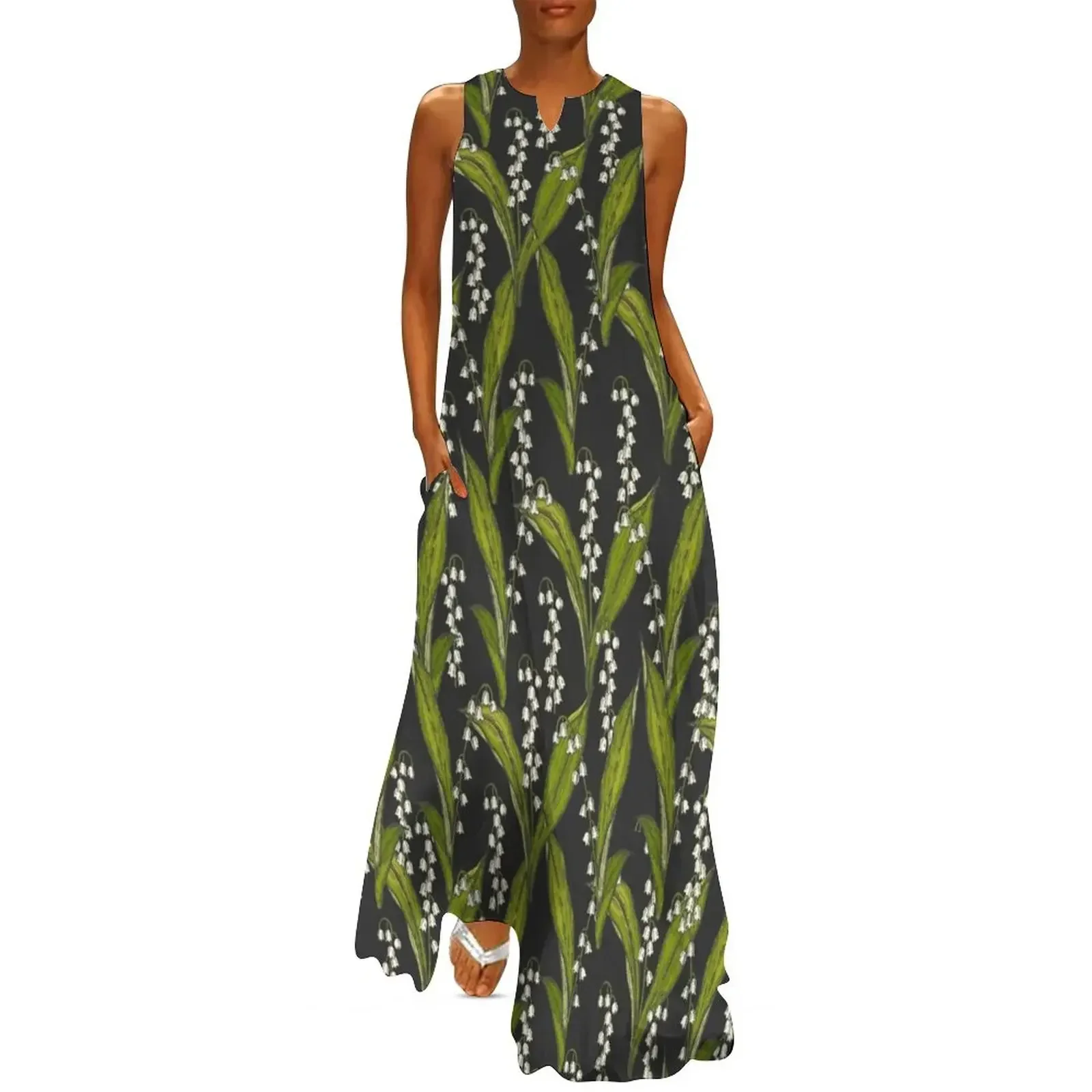 

Lilies of the valley Long Dress womens dress Women's summer dress summer