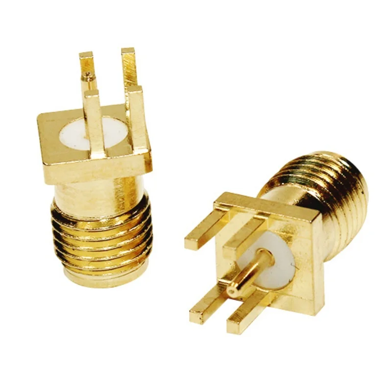 5/20/50Pcs SMA Female Jack Connector For 1.6mm Solder Edge PCB Straight Mount Gold plated RF Connectors Receptacle Solder