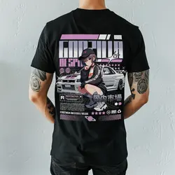 JDM Japan Streetwear Car T-Shirt - Skyline R34 GTR Tuning, Japanese Streetracing