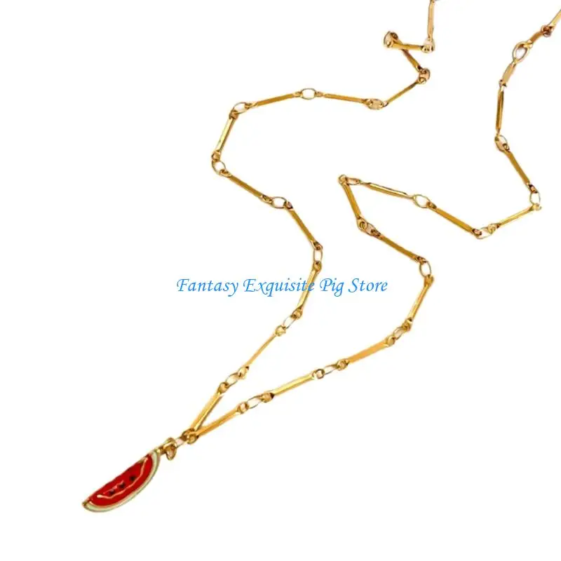 Fashionable Strawberry Banana Watermelon Mangos Pendant Necklace Adjustable Chain