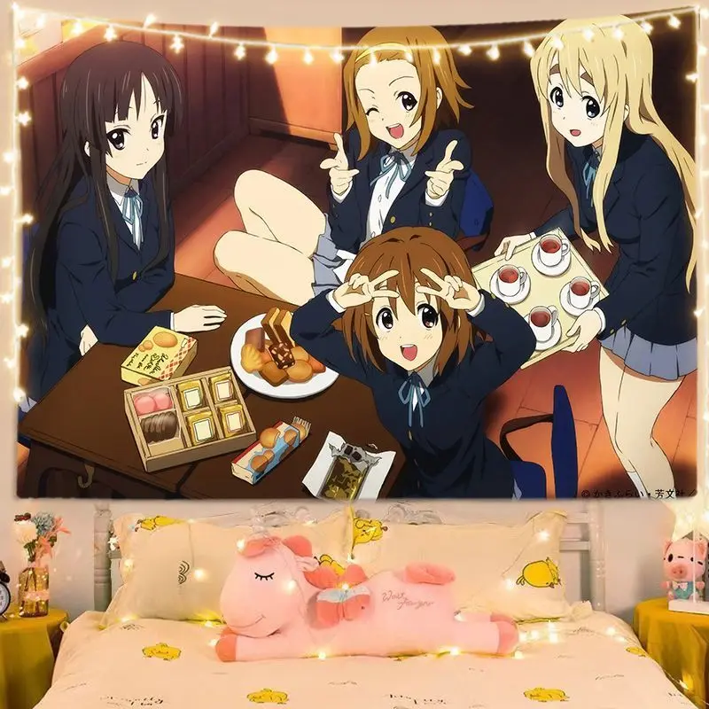 VIKAMA Pajama Anime Snack Time Tapestry, Cute Group Wall Hanging for Bedroom Dorm Living Room Decor