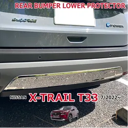 Car Rear Trunk Rear Lower Bumper Strip Protect For NISSAN X-TRAIL T33 X TRAIL 2022 Stainless Steel Chrome Car Styling Accessorie