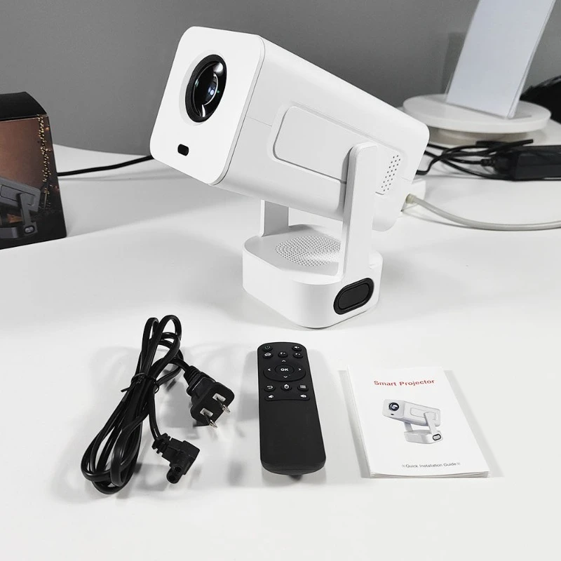 360A 1080P Android 13 Projector with 300 AF Audio Base Rotary Stand Portable Projector Beam of light