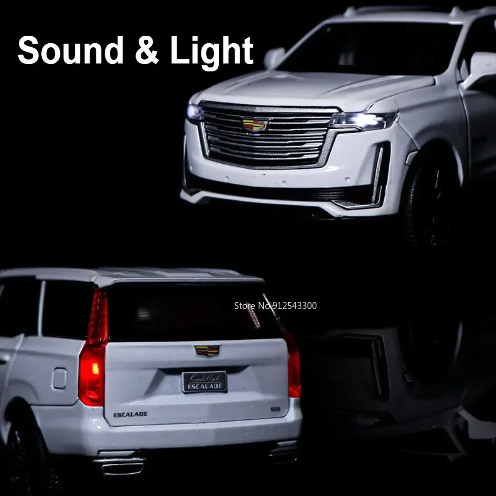 1:32 مقياس ESCALADE سيارة لعبة مجسمة 6 أبواب مفتوحة معدنية دييكاست موسيقى خفيفة التراجع نماذج السيارات هواية حلية الهدايا