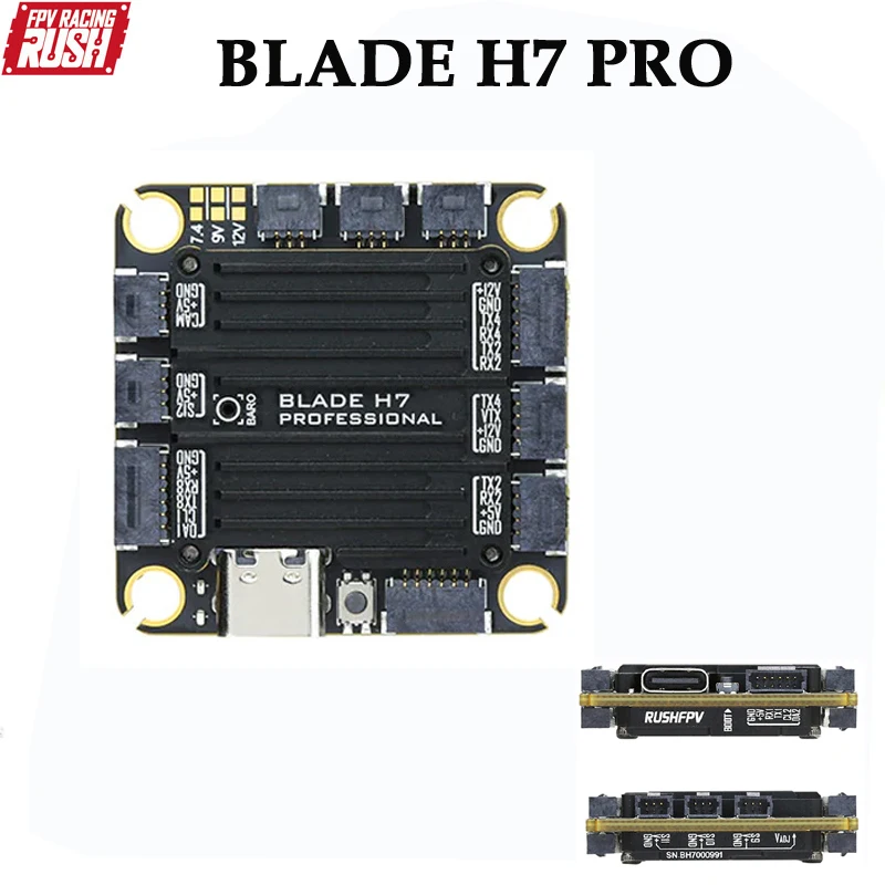 

RUSHFPV BLADE H7 PRO 4-12S FC Flight Controller Full CNC Aluminum Shell Multi-channel BEC for RC FPV Drone