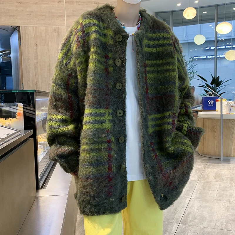 

Цветная блузка в стиле ретро, свободный крой, вязаный свитер, кардиган, женский и мужской, удобная теплая внутренняя одежда, бархатный олень, повседневный, осень-весна