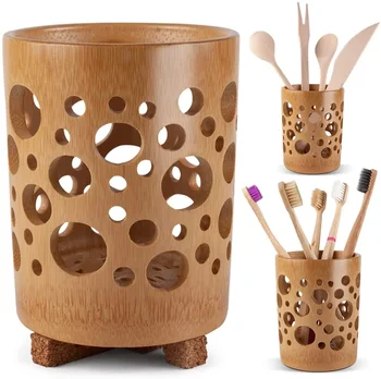 Bamboo Brush Storage Holder 1