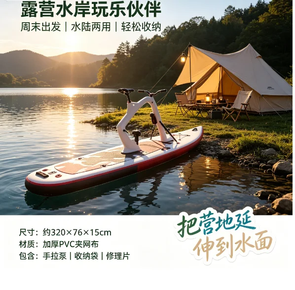 Platform floating island casual water water sports island 6-person inflatable platform floating island water air dock