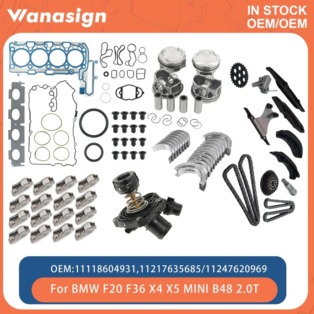 Engine Fell Gasket Set Piston Ring Timing Kit Fit 2.0 T For BMW 330i F30 F32 F56 G20 630i G32 G12 730Li B48 B48B20 2.0T 15-22