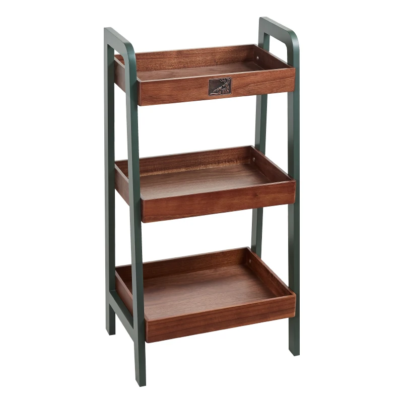 

Shelf storage rack Solid wood multi-layer floor bookshelf Wooden living room display rack Kitchen snack storage rack