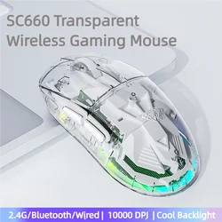 AULA SC660 ratón inalámbrico Bluetooth ratón para juegos 10000DPI Sensor óptico Macro programable ratones ergonómicos para ordenador portátil PC Gamer