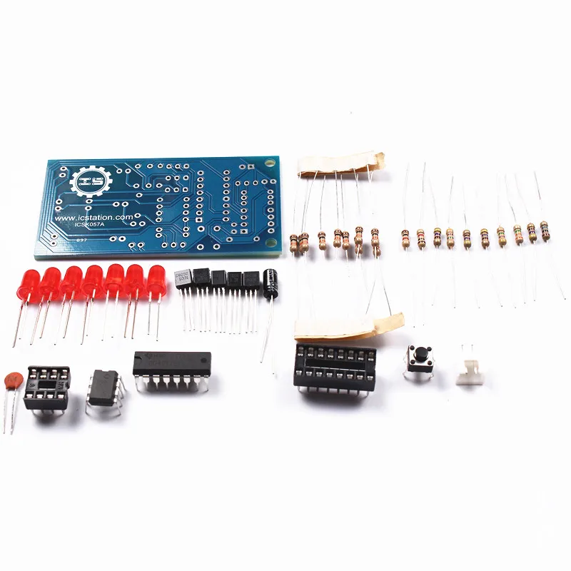 NE555 CD4017 Electronic Module DIY Kit Red LED Light LEDs 4.5-5V Electronic Fun Kit Diy Electronic PCB Board Module 74 * 35mm