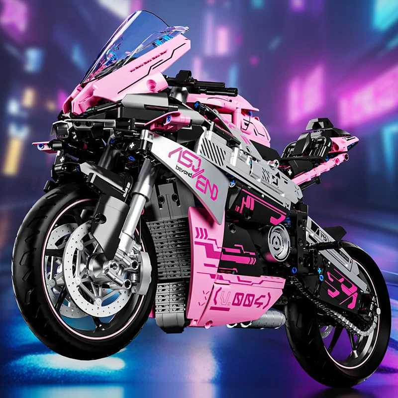 

Technical 1:5 Scale Motorcycle Construction Building Block Italy Streetfighters V4S Motor Model Bricks Toys Collection For Boy