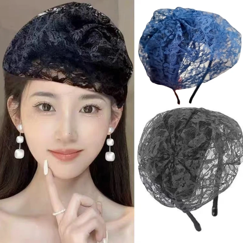 

DXAA Stylish Fascinator Hat Lace Headband With Halloween Headpiece Luxurious Hair Decoration for Women and Girls