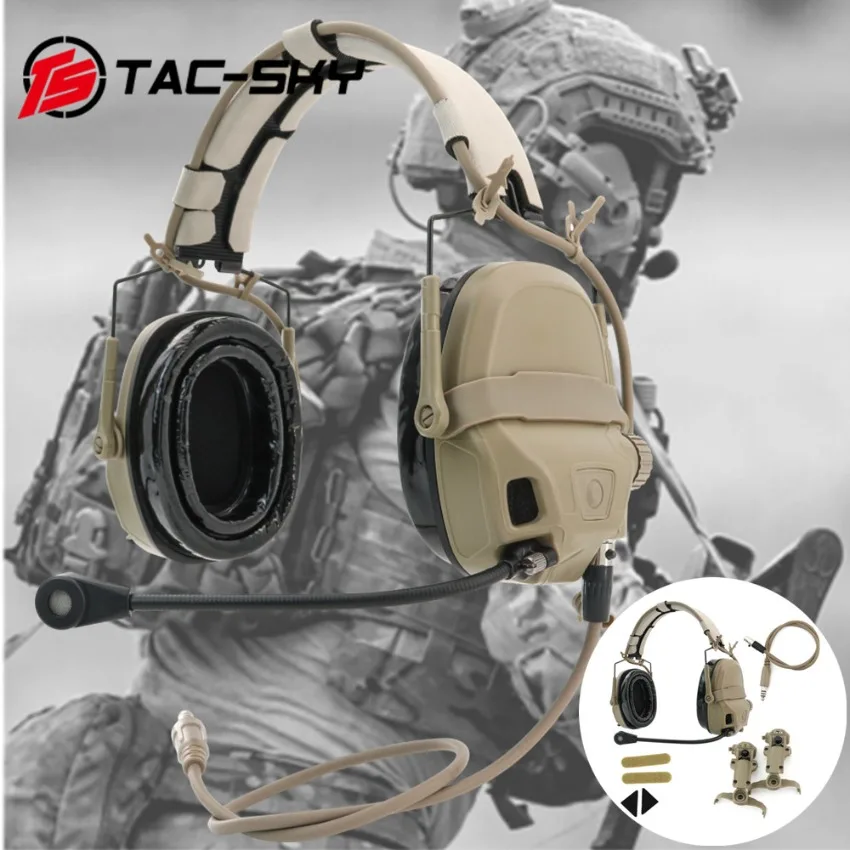 TS TAC-SKY ARC Rail Mount Tactical Helmet Headset AMP Communication Earphone Outdoor Hunting and Shooting Air Rifle Headset