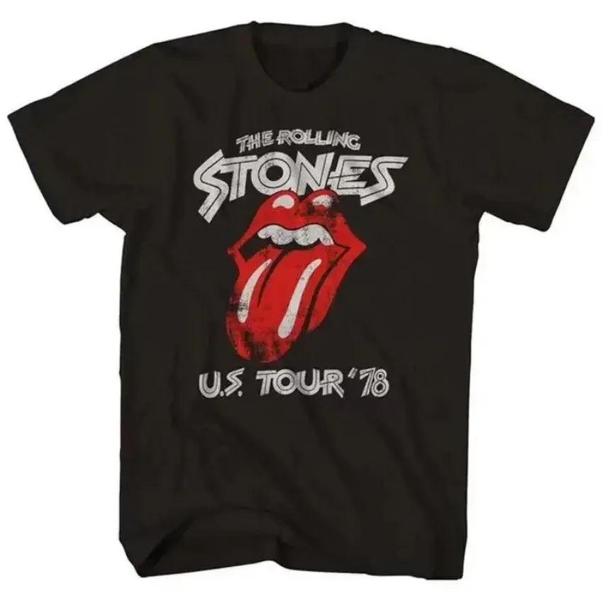 2024 The Rolling Stones Print T-shirt Men Women Cotton Hip Hop Oversized Band Tshirt Short Sleeve T Shirt Streetwear Tops Tees