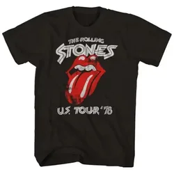 2024 The Rolling Stones Print T-shirt Mężczyźni Kobiety Bawełna Hip Hop Oversized Band Tshirt Short Sleeve T Shirt Streetwear Tops Tees