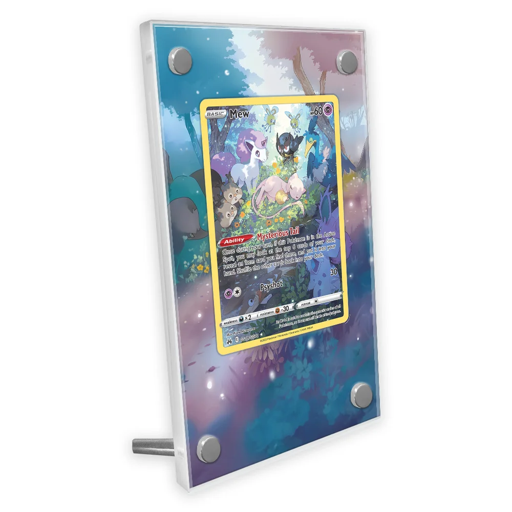 Pokemon Anime Mew Card estuche de exposición de arte extendido tarjeta de colección pintura extendida estante de exhibición Psa excluido