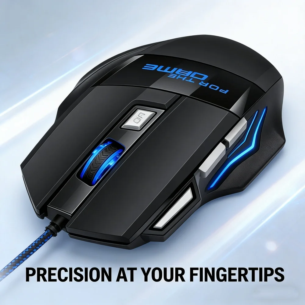 1 PC New Hyperspeed USB Gaming Mouse RGB Backlit Ergonomic Game Mice 7D Esports Wired Mouse for Laptop PC Gamer