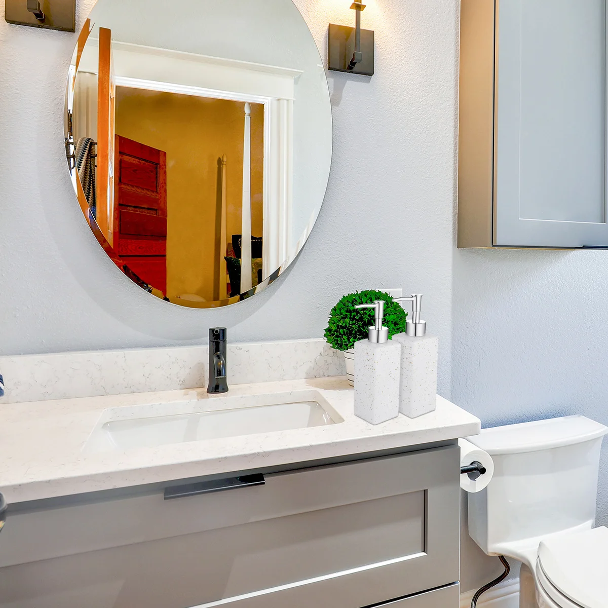 

1Pcs Lotion Dispenser Bottle Refillable Glass and Plastic Pump Dispenser for Travel Home Use Shampoo Body Wash Hand